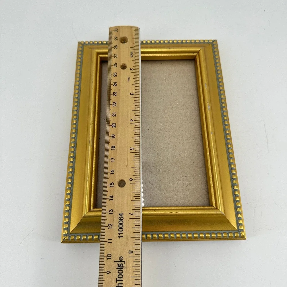 Gold Beaded 4x6 Picture Frame Tabletop Photo Display Classic Style